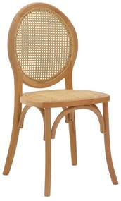263-000030 Καρέκλα Camil pakoworld φυσικό ξύλο οξιάς-φυσικό rattan 45x50x94εκ BEECH-RATTAN NATURAL, 1 Τεμάχιο