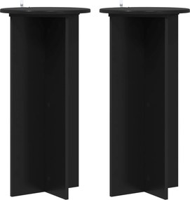 vidaXL Βάση φυτών 2 τεμ. Μαύρο 40 x 40 x 80 cm Επεξεργασμένο Ξύλο