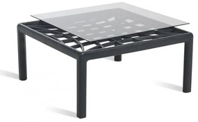 AV28608 Garda side table  67.5x67.5x32cm Polypropylene reinforced fiber glass - Tempered glass