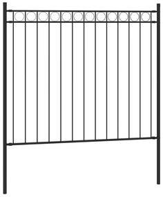 vidaXL Κάγκελα Περίφραξης Μαύρα 1,7 x 0,8 μ. Ατσάλινα