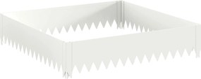 vidaXL Περίγραμμα γκαζόν 4 τμχ. 100 x 100 x 20 cm Ατσάλι Λευκό