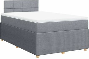 vidaXL Κρεβάτι Boxspring με Στρώμα Ανοιχτό Γκρι 120x200 εκ. Υφασμάτινο