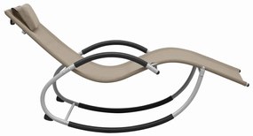 vidaXL Ξαπλώστρα Χρώμα Taupe από Textilene με Μαξιλάρι