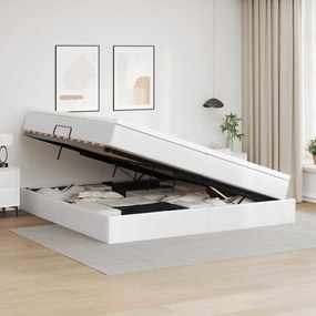 vidaXL Κρεβάτι με αποθηκευτικό χώρο και στρώμα Λευκό 200 x 200 cm
