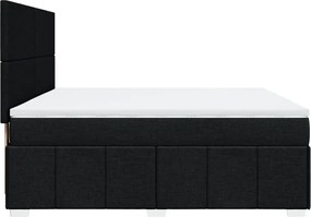 vidaXL Κρεβάτι Boxspring με Στρώμα Μαύρο 180x200 εκ. Υφασμάτινο