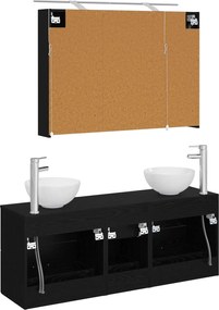 vidaXL Σετ Επίπλων Μπάνιου 4 pcs Μαύρη Δρυς