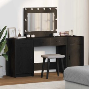 vidaXL Τραπέζι περιποίησης με συρτάρι 3 pcs Μαύρο 40 x 41 x 75 εκ