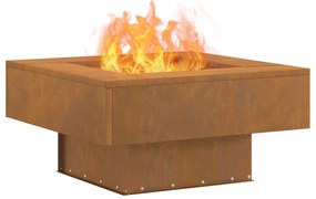 vidaXL Τετράγωνο Τζάκι 60x60x30 εκ από Ανοξείδωτο Χάλυβα