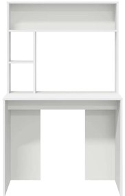 vidaXL Γραφείο με ράφι Λευκό 91 x 50 x 149 εκ Επεξεργασμένο ξύλο