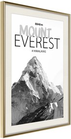 Αφίσα - Peaks of the World: Mount Everest - 20x30 - Χρυσό - Με πασπαρτού