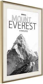 Αφίσα - Peaks of the World: Mount Everest - 40x60 - Χρυσό - Με πασπαρτού