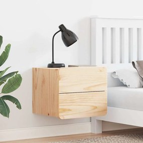 vidaXL Κομοδίνο με συρτάρι Καφέ 39 x 34 x 33 εκ. Μασίφ ξύλο πεύκου