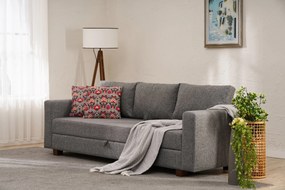 Τριθέσιος Καναπές Κρεβάτι Γκρι ALY 80x220x83