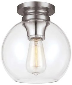 Πλαφονιέρα Φωτιστικό Οροφής 1xE27 Tabby Elstead Lighting-FE-TABBY-F-PN-Νίκελ Ματ FE-TABBY-F-PN
