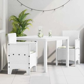 vidaXL Σέτ φαγητού για κήπο 3 pcs Λευκό Rattan Polt