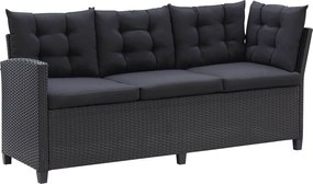 vidaXL Σετ εξωτερικών επίπλων Μαύρο συνθετικό ρατάν