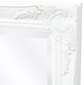 vidaXL Καθρέφτης Τοίχου με Μπαρόκ Στιλ Λευκός 120 x 60 εκ.