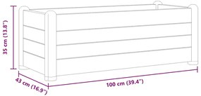 vidaXL Ζαρντινιέρα Υπερυψωμένη Γκρι 100 x 43 x 35 εκ. Πολυπροπυλένιο