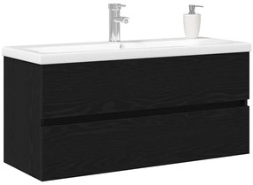 vidaXL Ντουλάπα Νεροχύτη Επιτοίχιο Μαύρη δρυς 100 x 39 x 62 εκ
