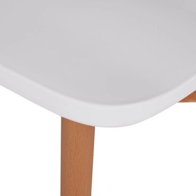 Σετ τραπεζαρίας MINIMAL C21172 5τμχ Λευκό MDF &amp; Καρέκλες Λευκό - Φυσικό 120x80x73 εκ.