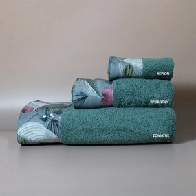 Πετσέτα Σώματος (80x150) White Fabric Somet Green 600gsm