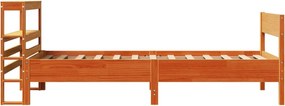 vidaXL Σκελετός Κρεβ. Χωρίς Στρώμα Καφέ Κεριού 75x190 εκ Μασίφ Πεύκο