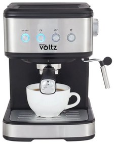 Μηχανή Espresso Оliver Voltz OV51171F, 1.2 l, 20 bar, 1100W, ανοξείδωτο φίλτρο, για κρέμα με άψογο χρώμα, Μαύρο/Inox