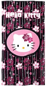 Πετσέτα Θαλάσσης Παιδική Hello Kitty 34 Pink-Black Nima Θαλάσσης 100x180cm 100% Βαμβάκι