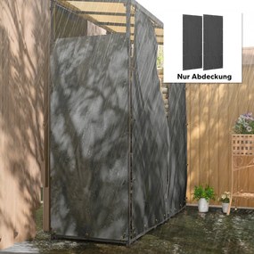 Outsunny Κάλυμμα για Ράφι Ξυλοκάμινου, Σετ 2 τεμαχίων, Ανθεκτικό στις Καιρικές Συνθήκες &amp; Στη Σκόνη, 148 x 62 εκ., Μαύρο