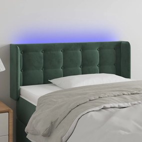 Κεφαλάρι Κρεβατιού LED Σκούρο Πράσινο 83x16x78/88 εκ. Βελούδινο 3123703
