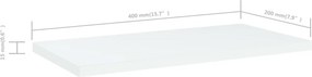 vidaXL Ράφια Βιβλιοθήκης 4 τεμ. Λευκά 40x20x1,5 εκ. από Επεξ.Ξύλο