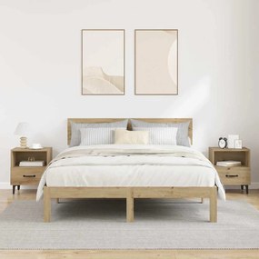 vidaXL Κομοδίνο με συρτάρι 2 pcs artisan δρυς 40 x 35 x 47.5 εκ