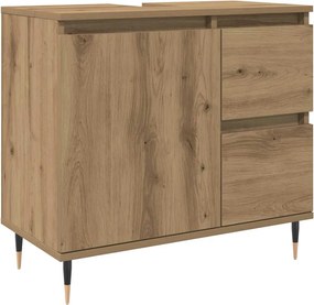 vidaXL Ντουλάπι Μπάνιου τεχνίτης Δρυς 65x33x60 εκ. Επεξεργασμένο Ξύλο