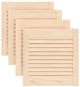 vidaXL Πορτάκια με Περσίδες 4 Τεμ. 39,5x39,4 εκ. από Μασίφ Ξύλο Πεύκου