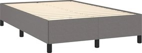 vidaXL Κρεβάτι Boxspring με Στρώμα Σκούρο Γκρι 120x190 εκ Υφασμάτινο