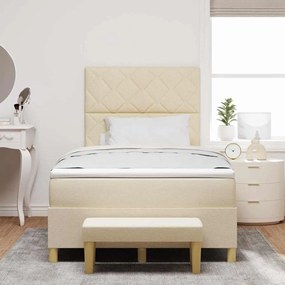 vidaXL Κρεβάτι με ελατήρια με στρώμα Κρεμ 120 x 190 cm ύφασμα