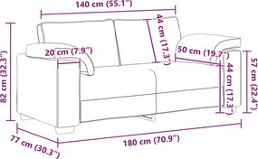 vidaXL Καναπές 2 ατόμων Μπεζ 180 cm Ύφασμα μείγματος λινών