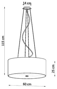 Sollux Κρεμαστό φωτιστικό Otto 5,μαύρο,5xE27/60w