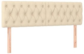 vidaXL Κρεβάτι Boxspring με Στρώμα Κρεμ 160x200 εκ. Υφασμάτινο