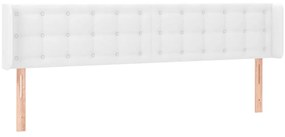 vidaXL Κεφαλάρι με Πτερύγια Λευκό 203x16x78/88 εκ. Συνθετικό Δέρμα