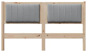 vidaXL Ταπετσαρισμένο κεφαλάρι Καφέ 135 cm Στερεά ξυλεία πεύκου