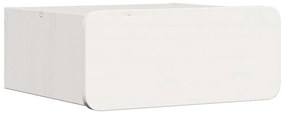 vidaXL Κομοδίνο με συρτάρι Λευκό 39 x 34 x 16.5 εκ. Μασίφ ξύλο πεύκου