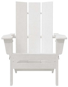 vidaXL Αναδιπλούμενη καρέκλα Adirondack Λευκή 74.5x80.5x90 εκ HDPE