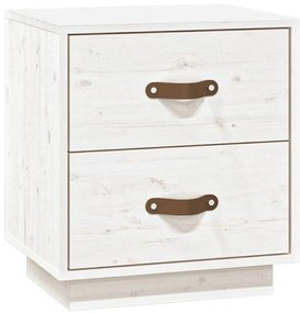 vidaXL Κομοδίνα 2 τεμ. Λευκό 40x34x45 εκ. από Μασίφ Ξύλο Πεύκου