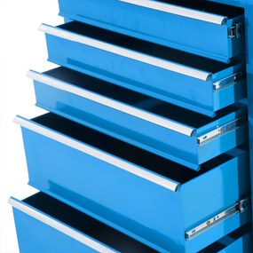 Εργαλειοθήκη, εργαλειοθήκη, 5 συρτάρια, κυλιόμενη, ατσάλι, μπλε