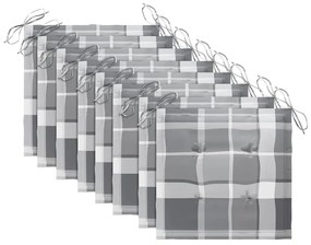 vidaXL Καρέκλες Εξ. Χώρου Πτυσσόμενες 8 τεμ. Ξύλο Ακακίας &amp; Μαξιλάρια