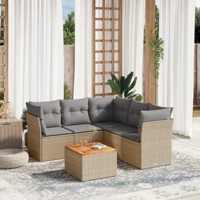 vidaXL Patio Sofa Set 6-θέσια Μικτό μπεζ και γκρι