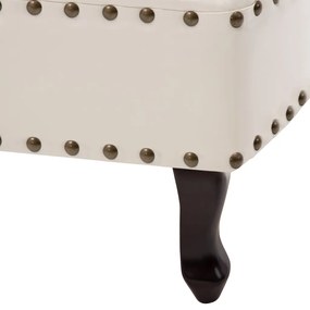 vidaXL Ανάκλιντρο Λευκό Κρεμ από Συνθετικό Δέρμα