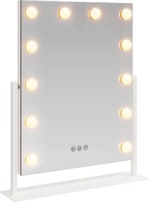 vidaXL Καθρέφτης Vanity LED Λευκό 44 x 10 x 53 εκ Γυαλί και Χάλυβας