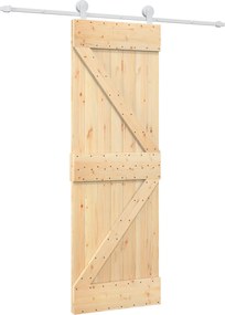 vidaXL Συρόμενη Πόρτα Φυσικό και Λευκό 70 x 210 cm